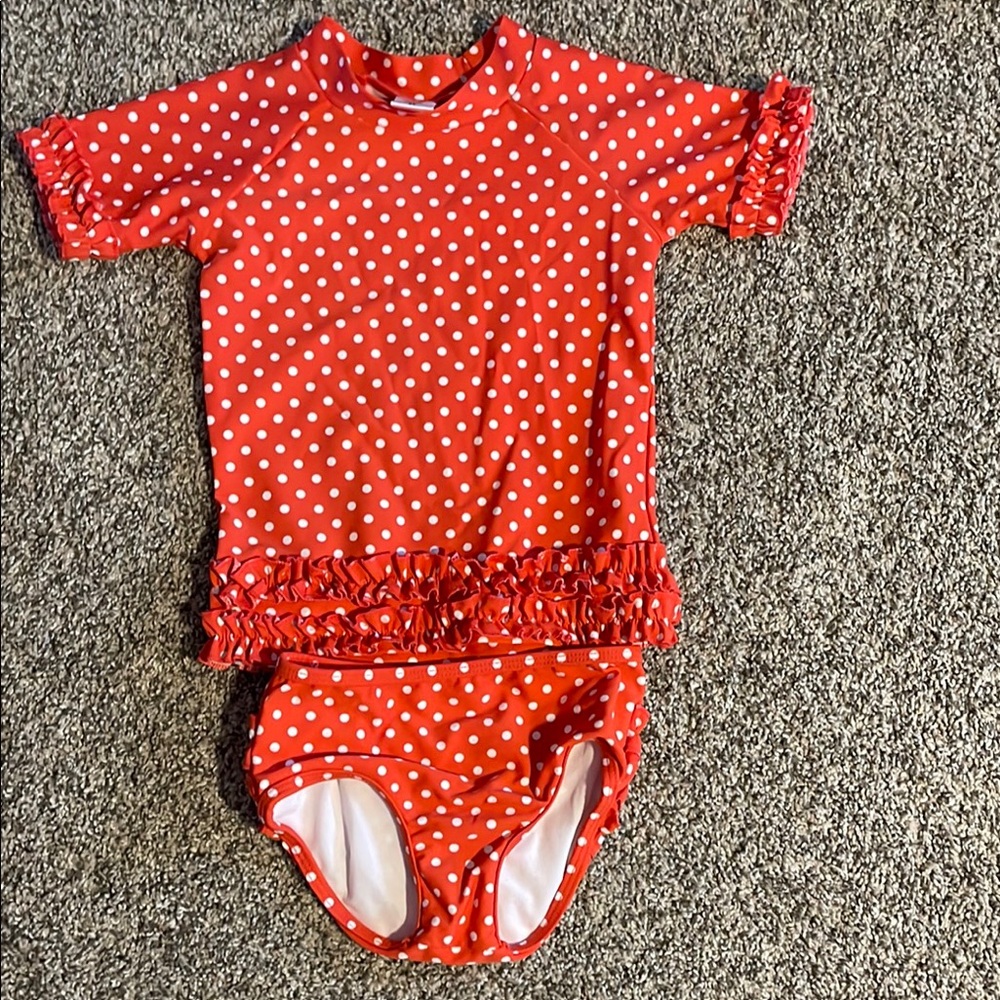 Polka Dot Kids Swim Set - Red